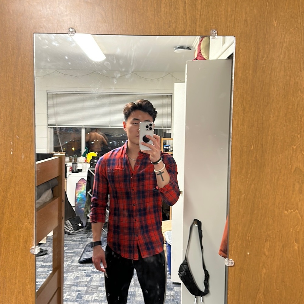 Red and blue flannel